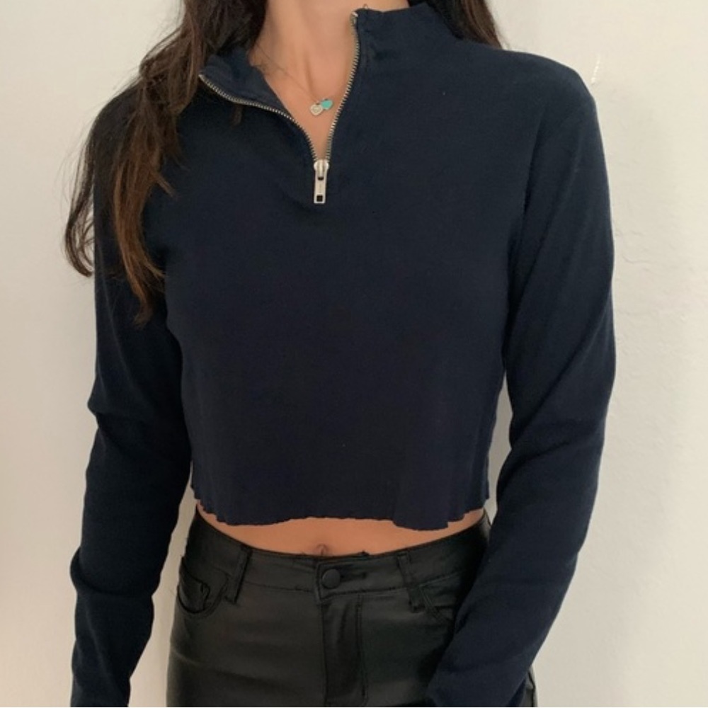 Brandy Melville black quarter zip
